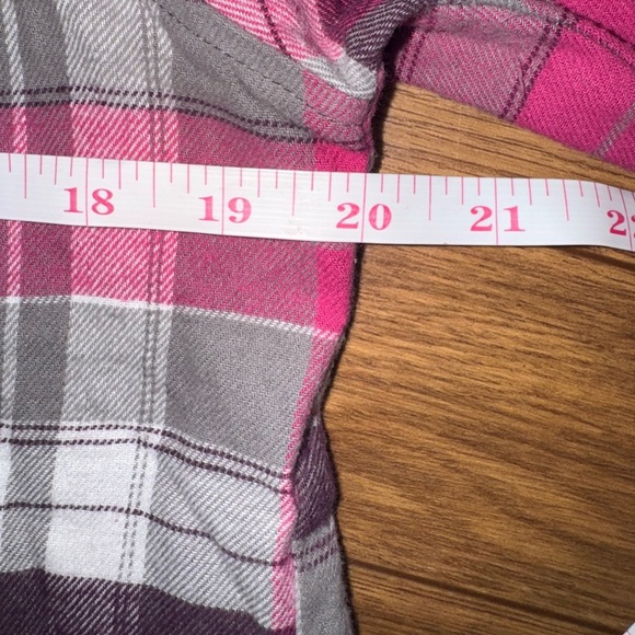Canada Weather Gear Womens Pink Gray Flannel Shirt Size Medium - Picture 5 of 9